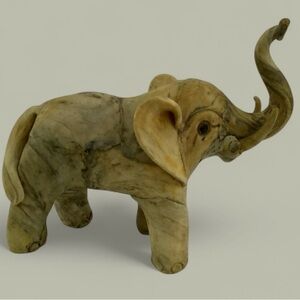 Vintage Handmade Elephant Figurine Sculptural Shell Art